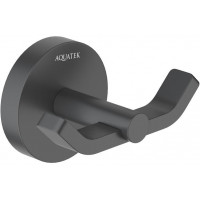 Крючок двойной Aquanet Бетта матовый черный AQ4602MB