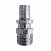 Переходник с наружной резьбой REHAU RAUTITAN RX+ 17 x 1/2 латунь хромированная 12588173002