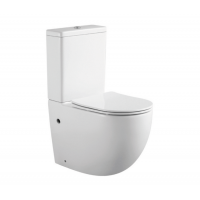Унитаз напольный приставной безободковый Splendy Light 36.5x63x41 см с сиденьем белый SLT001