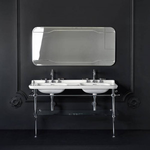 Консоль напольная с раковиной Kerasan Waldorf 150х55 см на 3 отв. хром 4143K1bi/cr / 9195K1cr Консоль напольная с раковиной Kerasan Waldorf 150х55 см на 3 отв. хром 4143K1bi/cr / 9195K1cr