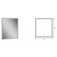 Зеркало Aqman с LED подсветкой 800x900 мм черный AQM9112B