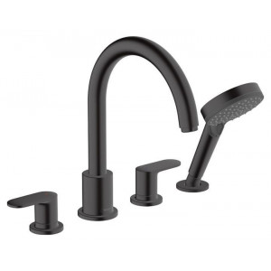 Смеситель на край ванны hansgrohe Vernis Shape на 4 отверстия матовый черный 71456670/13244180 71456670S Смеситель на край ванны hansgrohe Vernis Shape на 4 отверстия матовый черный 71456670/13244180 71456670S