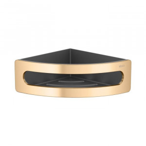 Полочка для душа угловая Keuco Elegance подвесная brushed brass/anthracite 11657250001 Полочка для душа угловая Keuco Elegance подвесная brushed brass/anthracite 11657250001