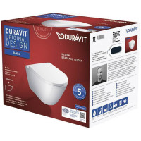 Унитаз подвесной Duravit D-Neo 37x54 см безободковый с сиденьем белый 45770900A1