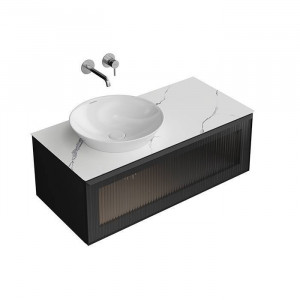 Тумба подвесная Kerama Marazzi ICONICO 100 см 1 ящик с рифленым стеклом черный IC.100.1\BLK / CO3.SG50008220R\100 Тумба подвесная Kerama Marazzi ICONICO 100 см 1 ящик с рифленым стеклом черный IC.100.1\BLK / CO3.SG50008220R\100