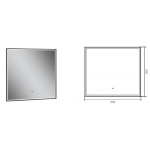 Зеркало Aqman с LED подсветкой 900x800 мм черный AQM9113B Зеркало Aqman с LED подсветкой 900x800 мм черный AQM9113B