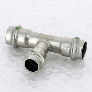 Тройник пресс Viega Sanpress Inox 18x15x18 мм нержавеющая сталь 435929 Тройник пресс Viega Sanpress Inox 18x15x18 мм нержавеющая сталь 435929