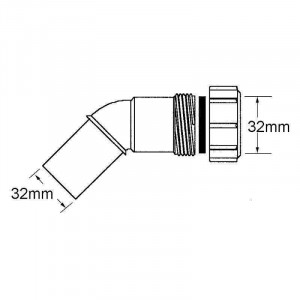 Отвод компрессионный McAlpine 135° 32х32 мм 32D-WH Отвод компрессионный McAlpine 135° 32х32 мм 32D-WH