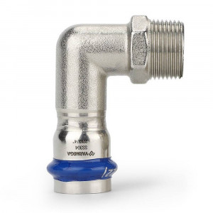 Угольник 90° Varmega Inox Press раструб — наружная резьба 22 мм x 3/4 1659691 Угольник 90° Varmega Inox Press раструб — наружная резьба 22 мм x 3/4 1659691