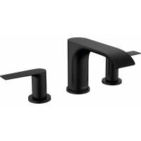 Смеситель для раковины на 3 отверстия Hansgrohe Vivenis 90 мм со сливным гарнитуром чёрный матовый 75033670