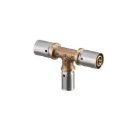 Тройник прессовый REHAU RAUTITAN RX 32-16-32 бронза 1513158