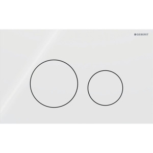 Смывная клавиша Geberit Sigma40 двойной смыв круглая стекло белый 115.628.SI.1
