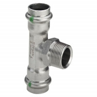 Тройник Viega Sanpress Inox нержавеющая сталь 28х3/4х28 мм 445997
