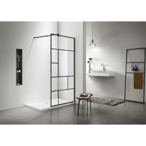 Душевая перегородка Walk-in Aquanet WIW Print 1000x2000 мм черный профиль WIW Print 10020BL