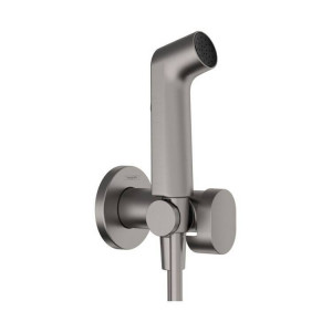 Гигиенический душ Hansgrohe Bidette S 1jet EcoSmart со шлангом и держателем шлифованный черный хром 29232340 Гигиенический душ Hansgrohe Bidette S 1jet EcoSmart со шлангом и держателем шлифованный черный хром 29232340