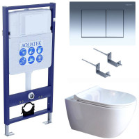 Комплект инсталляции 4 в 1 Aquatek Поларис (рама Standard, унитаз AQ0700-01, сиденье soft-close, панель KDI-0000010) ПОЛАРИС-01-010