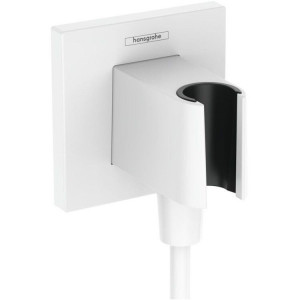 Шланговое подсоединение с держателем для душа Hansgrohe FixFit E матовый белый 26889700 Шланговое подсоединение с держателем для душа Hansgrohe FixFit E матовый белый 26889700