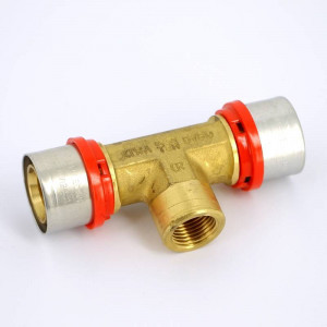 Тройник пресс Tiemme 32х1/2х32 1650142 Тройник пресс Tiemme 32х1/2х32 1650142