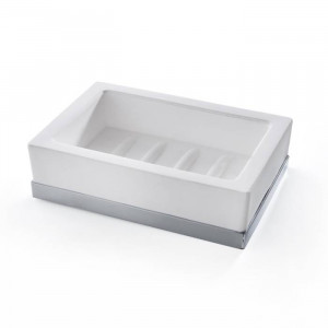 Мыльница настольная 3SC Mood Deluxe White Solid Surface белый матовый/хром MDW01ASL Мыльница настольная 3SC Mood Deluxe White Solid Surface белый матовый/хром MDW01ASL