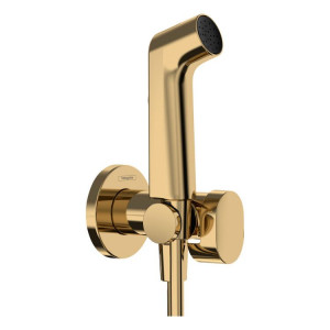 Гигиенический душ Hansgrohe 1jet S EcoSmart+ со смесителем держателем и шлангом 125 см полированное золото 29232990