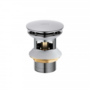 Сливной набор для раковины Aquanet Push-open с переливом круглая крышка AQ6002CR