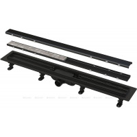 Водоотводящий желоб AlcaPlast Simple для двухсторонней решетки 550 мм черный APZ19BLACK-550
