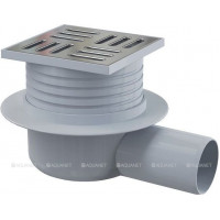 Трап сливной AlcaPlast 105x105/50 мм боковой выпуск решетка нерж. сталь APV26