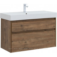 Тумба под раковину Aquanet Nova Lite 100 2 ящика Slim Synergy дуб рустикальный 00249957