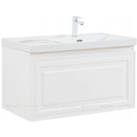 Тумба с раковиной Aquanet Агата 90 L 1 ящик белый сатин 00365938