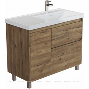 Тумба с раковиной Aquanet Nova Lite 2.0 100 R напольная дуб рустикальный 00365915