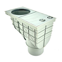 Ливнеотвод Alcaplast 300х155/110 мм прямой пластик серый AGV1S
