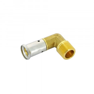 Угольник 90° пресс латунный HENCO 20x1/2 НР 5P-2004 Угольник 90° пресс латунный HENCO 20x1/2 НР 5P-2004