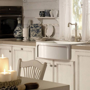Раковина кухонная керамическая Kerasan Hannah Devon 75x53x25 см без отверстия белый 544101 Раковина кухонная керамическая Kerasan Hannah Devon 75x53x25 см без отверстия белый 544101