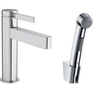 Смеситель для раковины hansgrohe Finoris 110 однорычажный с гигиеническим душем хром 76210000 Смеситель для раковины hansgrohe Finoris 110 однорычажный с гигиеническим душем хром 76210000