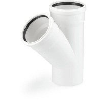 Тройник REHAU RAUPIANO PLUS 45° 75/75 мм PP 11212941001
