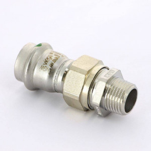 Муфта разъемная Viega Sanpress Inox 22x1/2 пресс-НР нержавеющая сталь 438296 Муфта разъемная Viega Sanpress Inox 22x1/2 пресс-НР нержавеющая сталь 438296