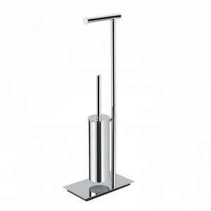 Стойка напольная Colombo Design Square с держателем бумаги и ершиком PVD сталь B9907.HPS1 Стойка напольная Colombo Design Square с держателем бумаги и ершиком PVD сталь B9907.HPS1