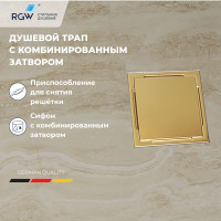 Душевой трап RGW Drain Leo-02-10Gb 100x100 мм золото 60210210-06