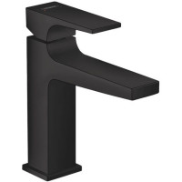 Смеситель для раковины Hansgrohe Metropol 110 однорычажный клапан Push-Open матовый черный 32507670