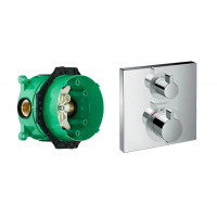 Комплект термостатического смесителя для душа Hansgrohe Ecostat Square 15714000/01800180 15714000S