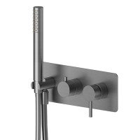 Смеситель для душа Newform X-STEEL 316 встраиваемый на 2 выхода с ручным душем PVD brushed gun metal 69679EX.59.064