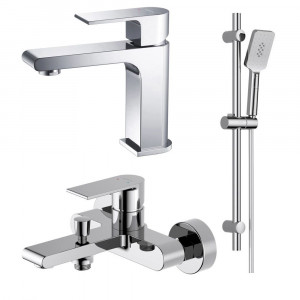 Набор смесителей 3 в 1 Aquanet Лира Set (AQ1410CR+AQ1440CR+AQ2018CR) хром AQ1430CR