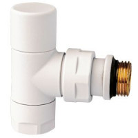 Вентиль запорный угловой FAR 1/2 гайка M24x19 белый матовый FL 0164 12P