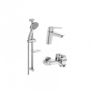 Набор смесителей 3 в 1 VitrA Solid S (для раковины, для ванны, душевой гарнитур) A42242EXP Набор смесителей 3 в 1 VitrA Solid S (для раковины, для ванны, душевой гарнитур) A42242EXP