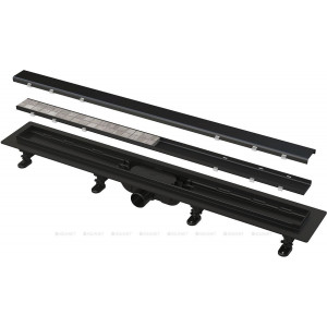 Водоотводящий желоб AlcaPlast Simple для двухсторонней решетки 950 мм черный APZ19BLACK-950 Водоотводящий желоб AlcaPlast Simple для двухсторонней решетки 950 мм черный APZ19BLACK-950