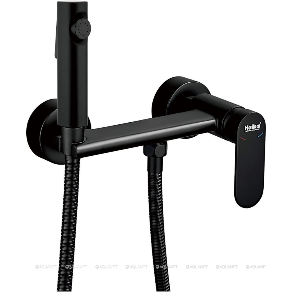 Смеситель с гигиеническим душем встраиваемый Haiba HB5516-7 черный HB5516-7