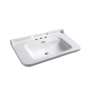 Раковина Kerasan Waldorf 100х55 см 3 отверстия белый/золото 4142K1bi/cr*3 / 811391oro