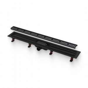 Лоток душевой AlcaPlast APZ10 BLACK 950 мм с порогами для перфорированной решетки (с решеткой) черный матовый APZ10BLACK-950M Лоток душевой AlcaPlast APZ10 BLACK 950 мм с порогами для перфорированной решетки (с решеткой) черный матовый APZ10BLACK-950M