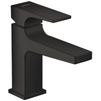 Смеситель для раковины Hansgrohe Metropol 100 однорычажный клапан Push-Open матовый черный 32500670