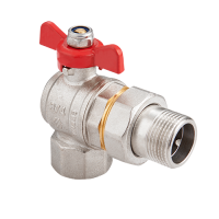 Кран шаровой угловой Hogert Technik Premium 1/2 НВ PN 40 бабочка с полусгоном BV52204